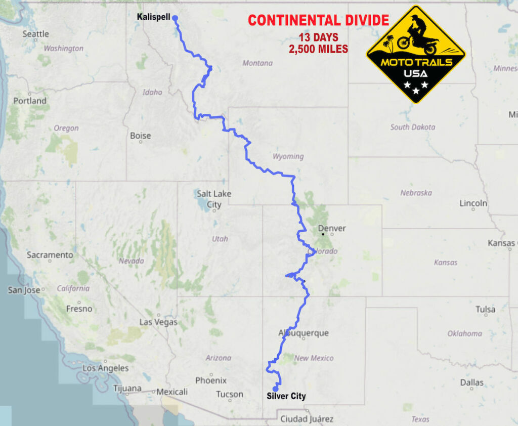 map continental divide Moto Trails USA Tenere