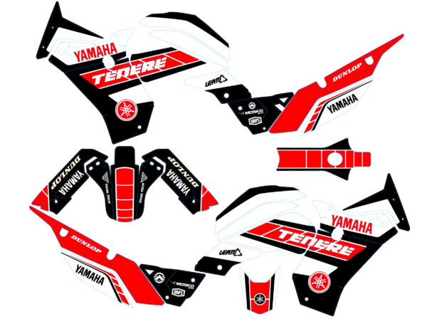 Red Graphic Kit for Yamaha logo Tenere 700