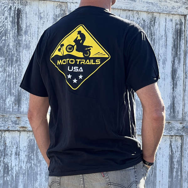 Black T-shirt Moto Trails USA Crew  Moto Trails USA motorcycle tours in  the USA - Yamaha Tenere 700 - Continental Divide